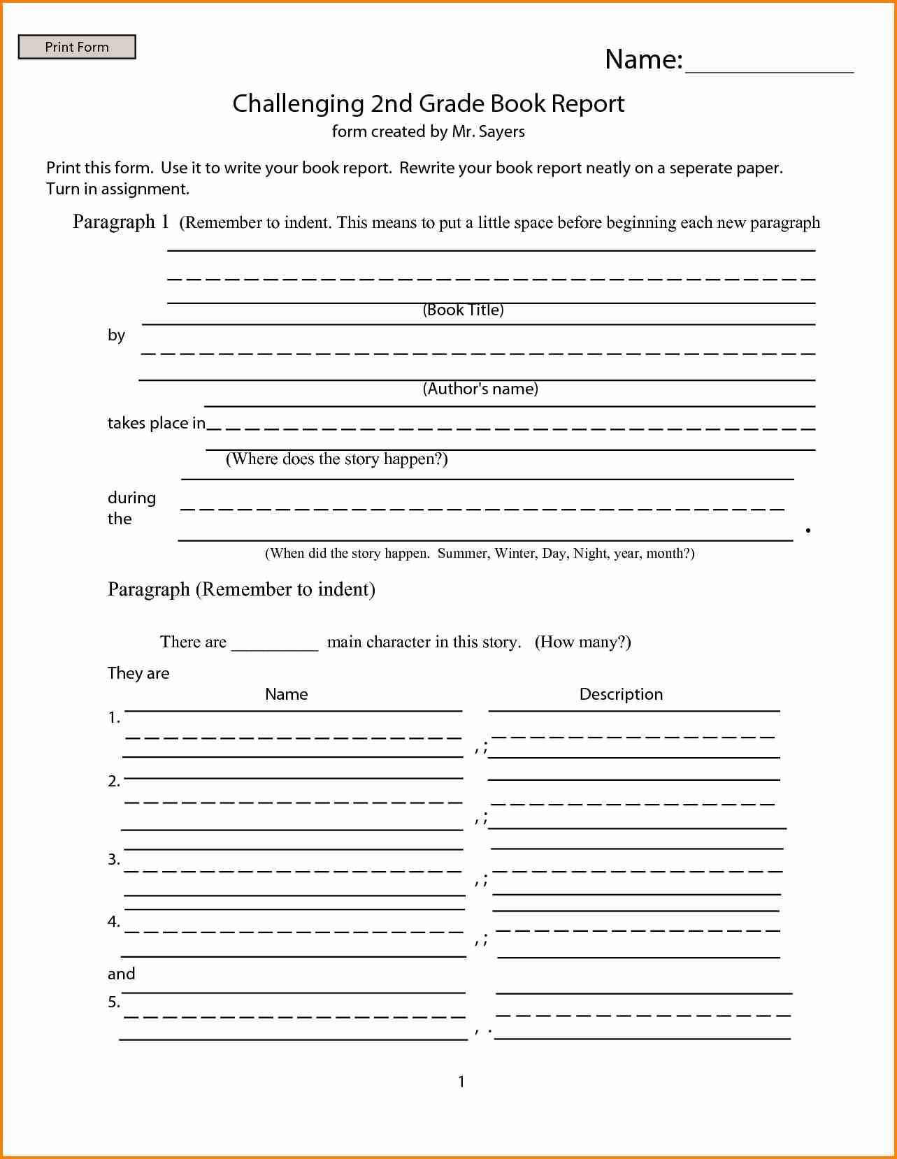 12 Book Report Templates For 2Nd Grade | Proposal Resume For Book Report Template 2Nd Grade