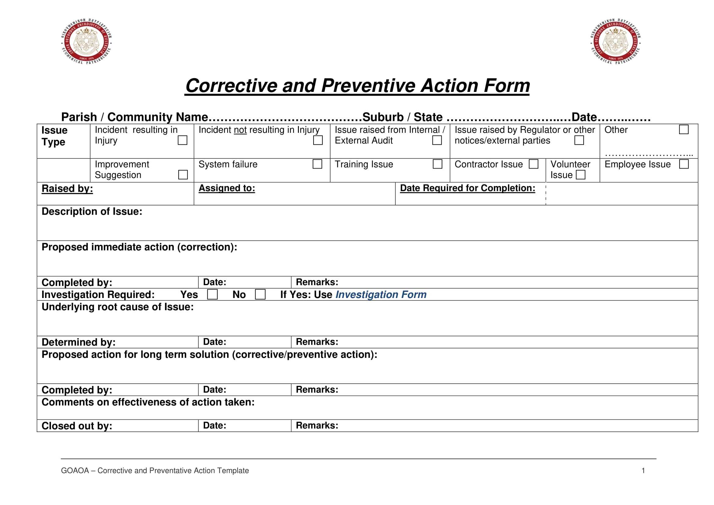 12+ Corrective Action Report Examples – Pdf | Examples With Regard To Fracas Report Template