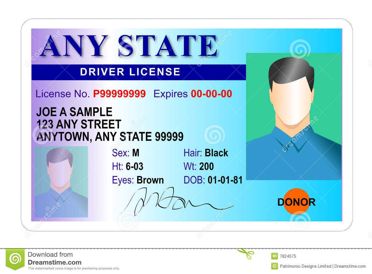 blank australian drivers license template
