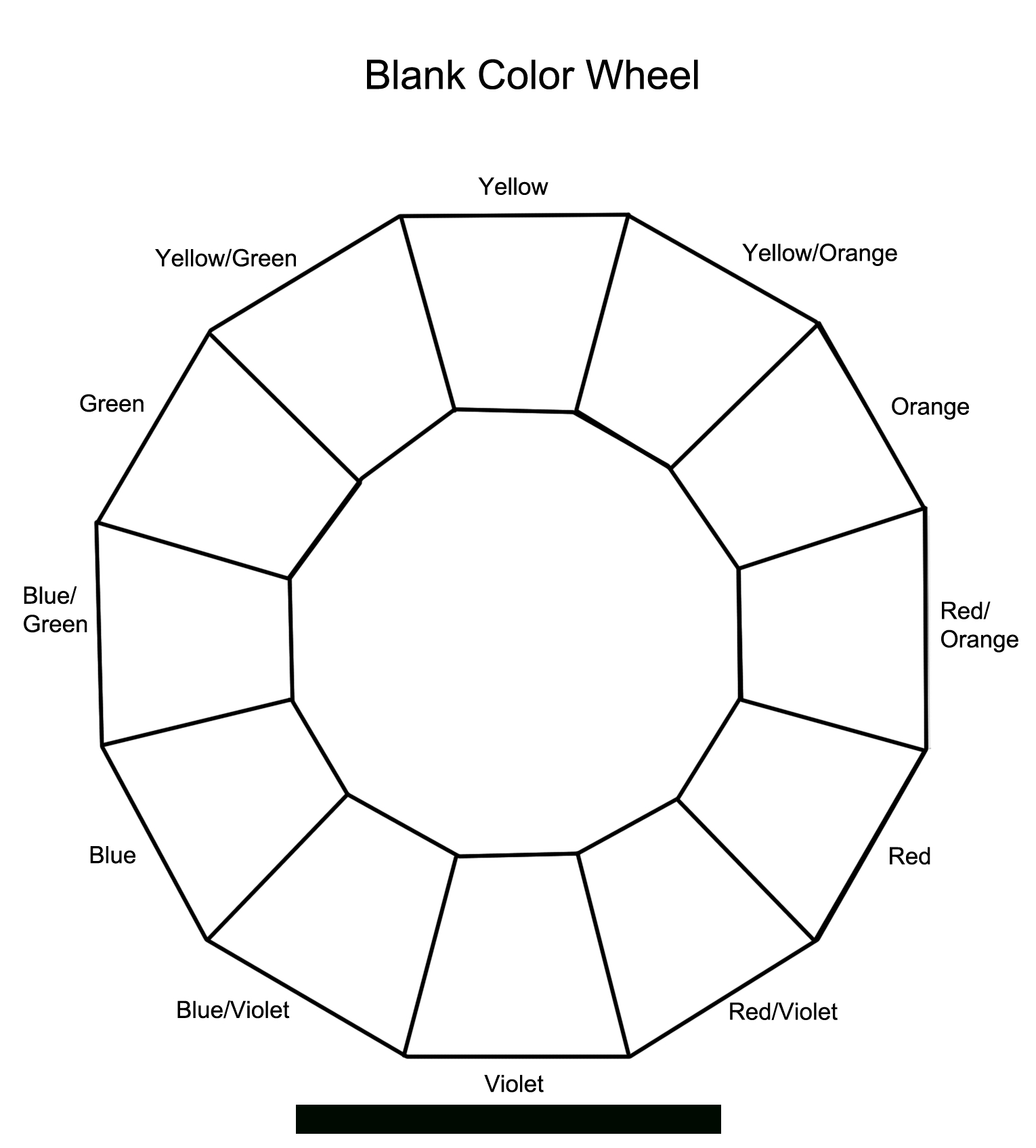 12 Section Colour Wheel | Free Pictures In 2019 | Color In Blank Color Wheel Template