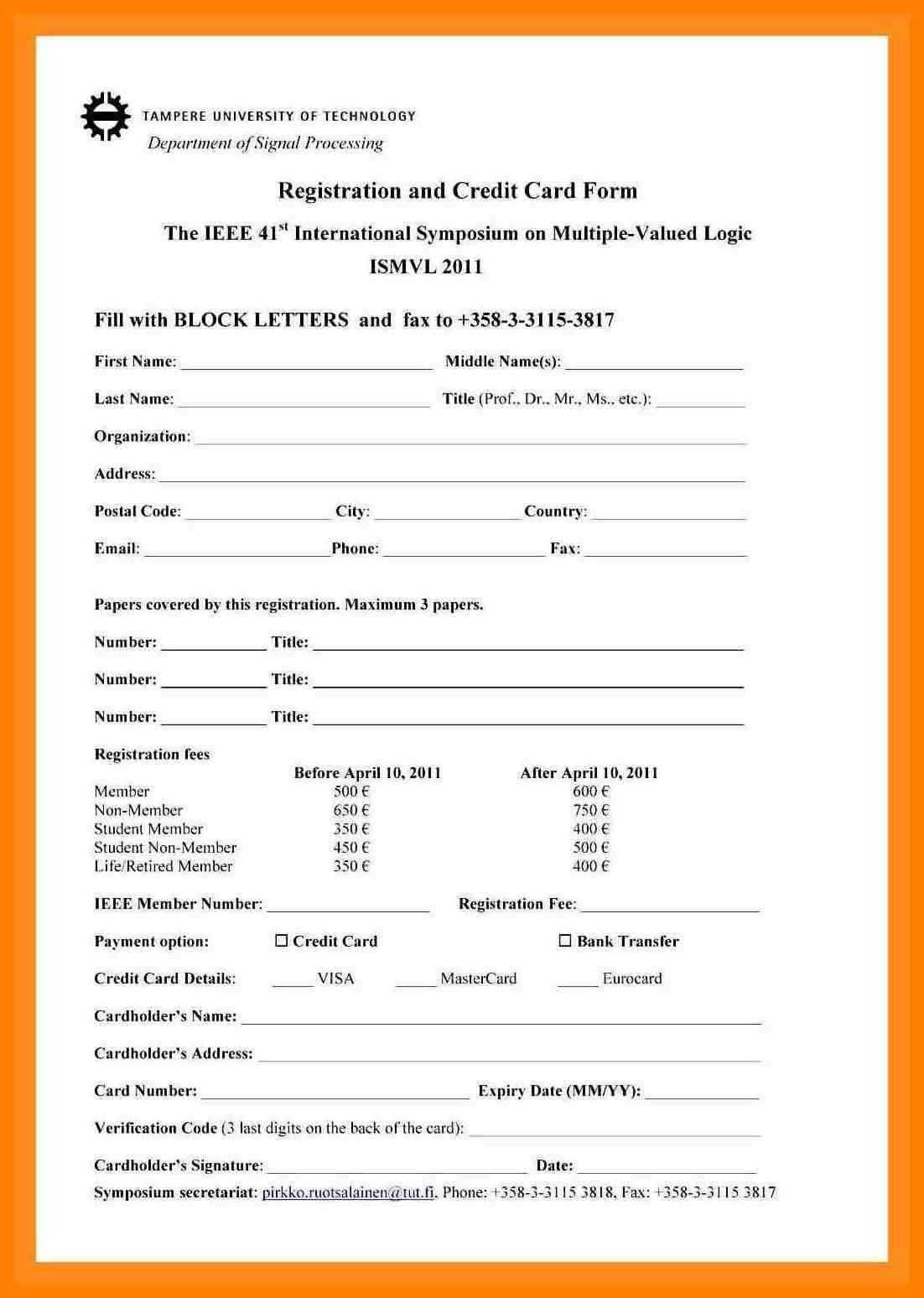 School Registration Form Template Word