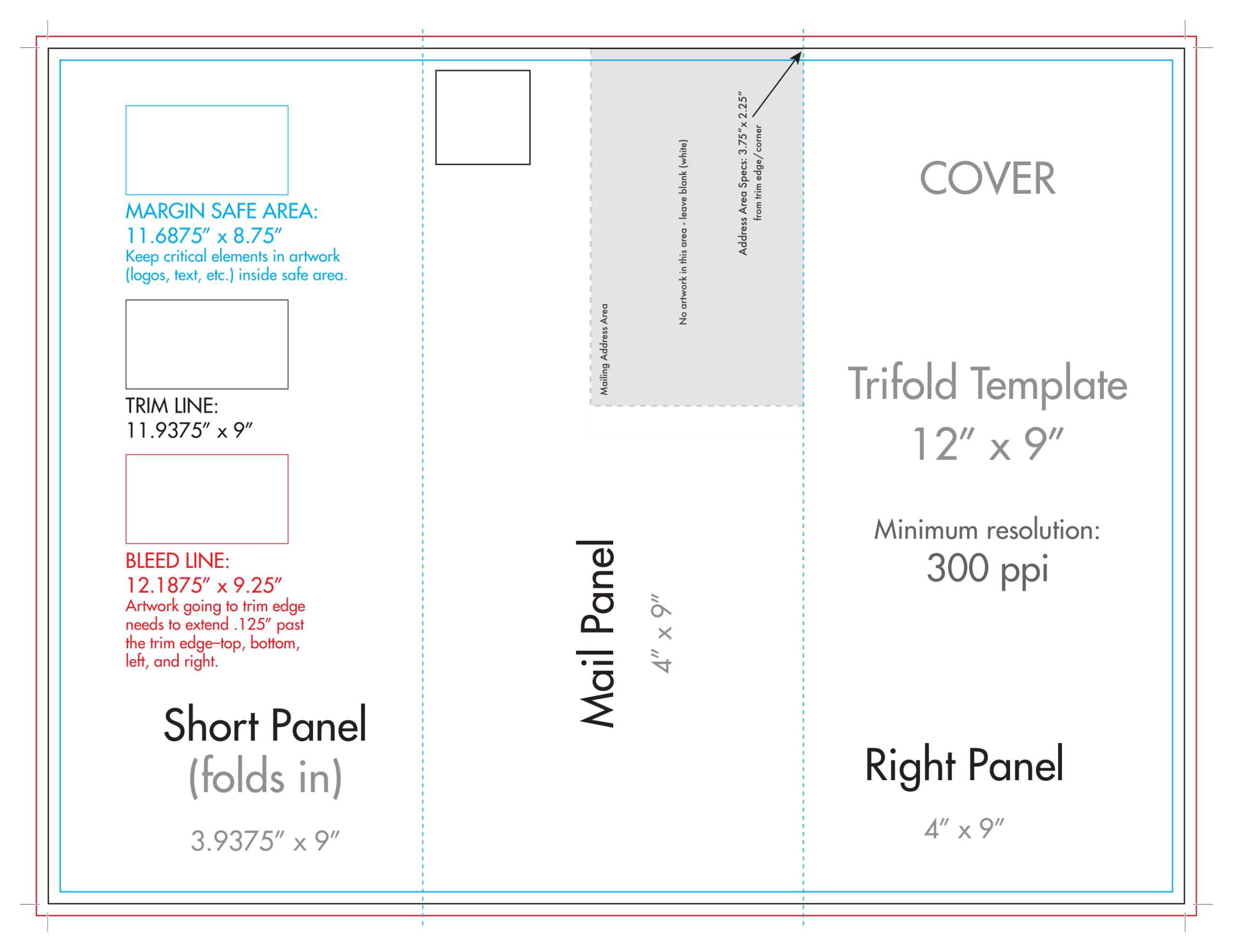 12" X 9" Rack Brochure Template (Tri Fold) – U.s. Press Throughout 4 Fold Brochure Template