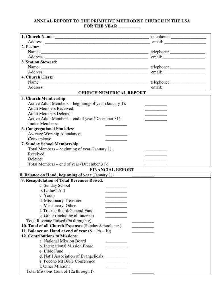 13 + Church Report Templates – Pdf, Google Doc, Apple Pages In Annual Financial Report Template Word
