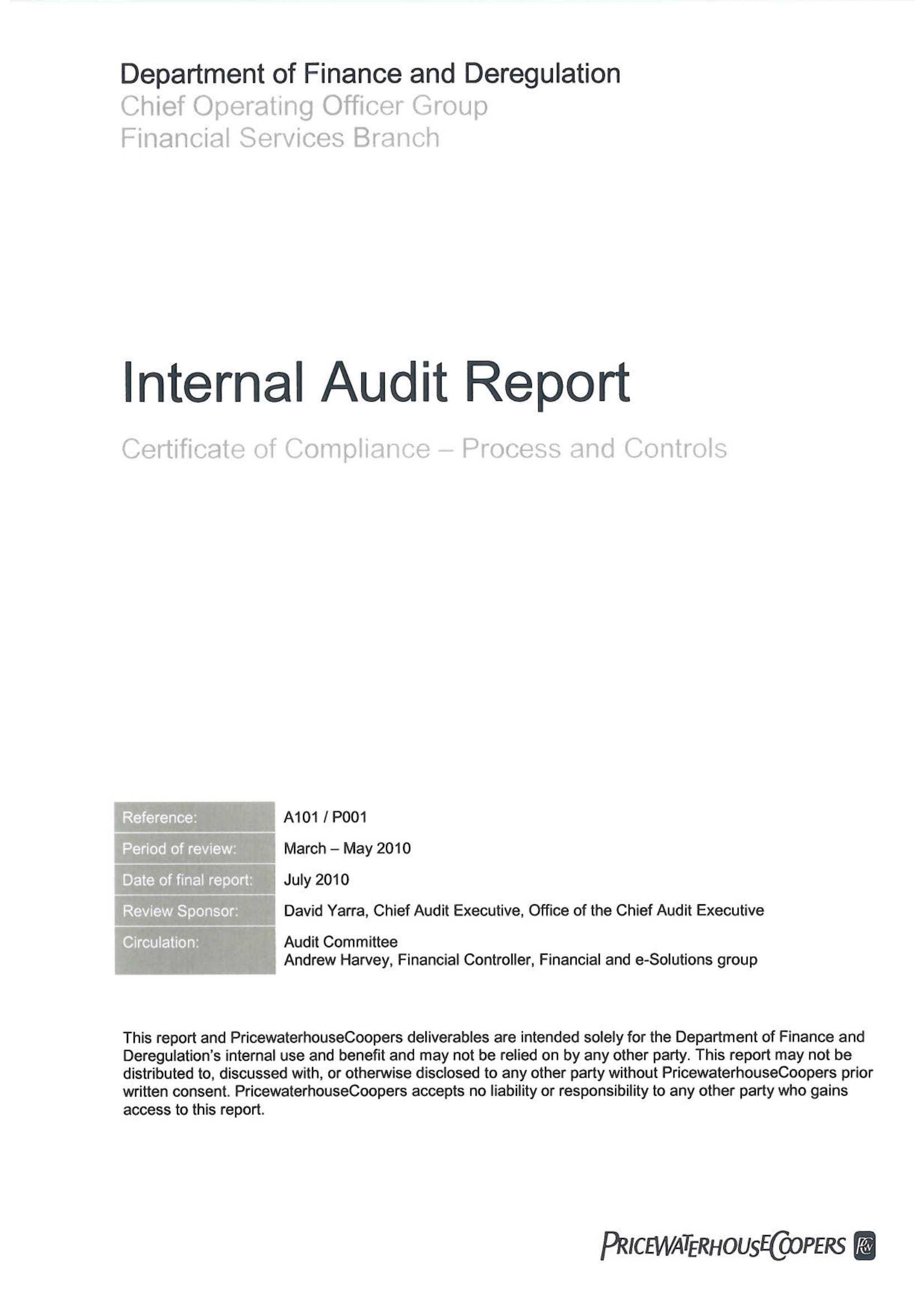 14+ Internal Audit Report Examples - Pdf, Word | Examples Regarding Internal Control Audit Report Template