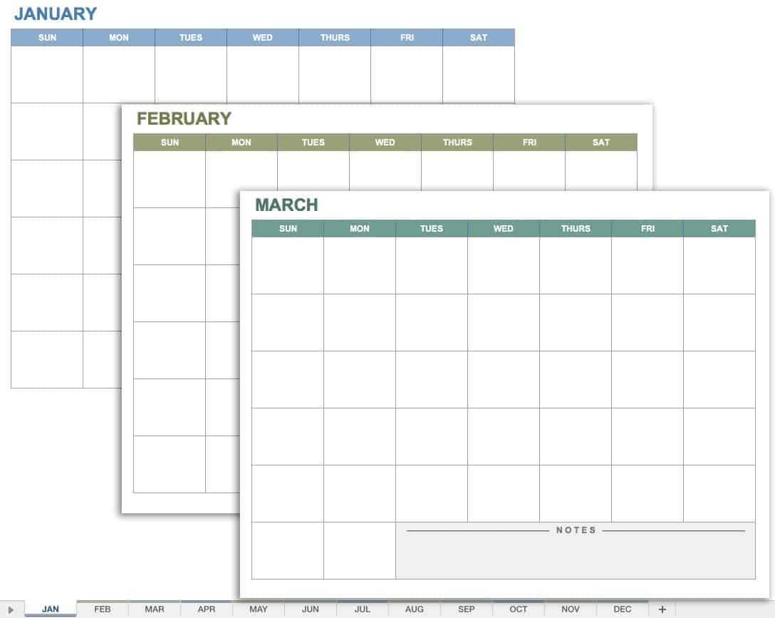15 Free Monthly Calendar Templates | Smartsheet Within Blank One Month Calendar Template