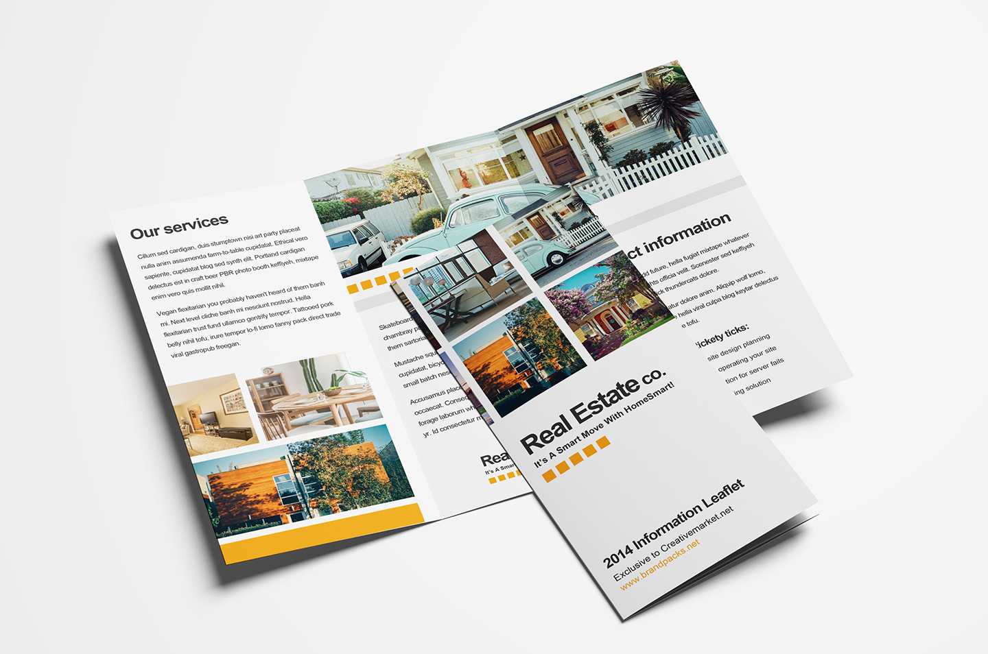 15 Free Tri Fold Brochure Templates In Psd & Vector – Brandpacks Inside One Sided Brochure Template