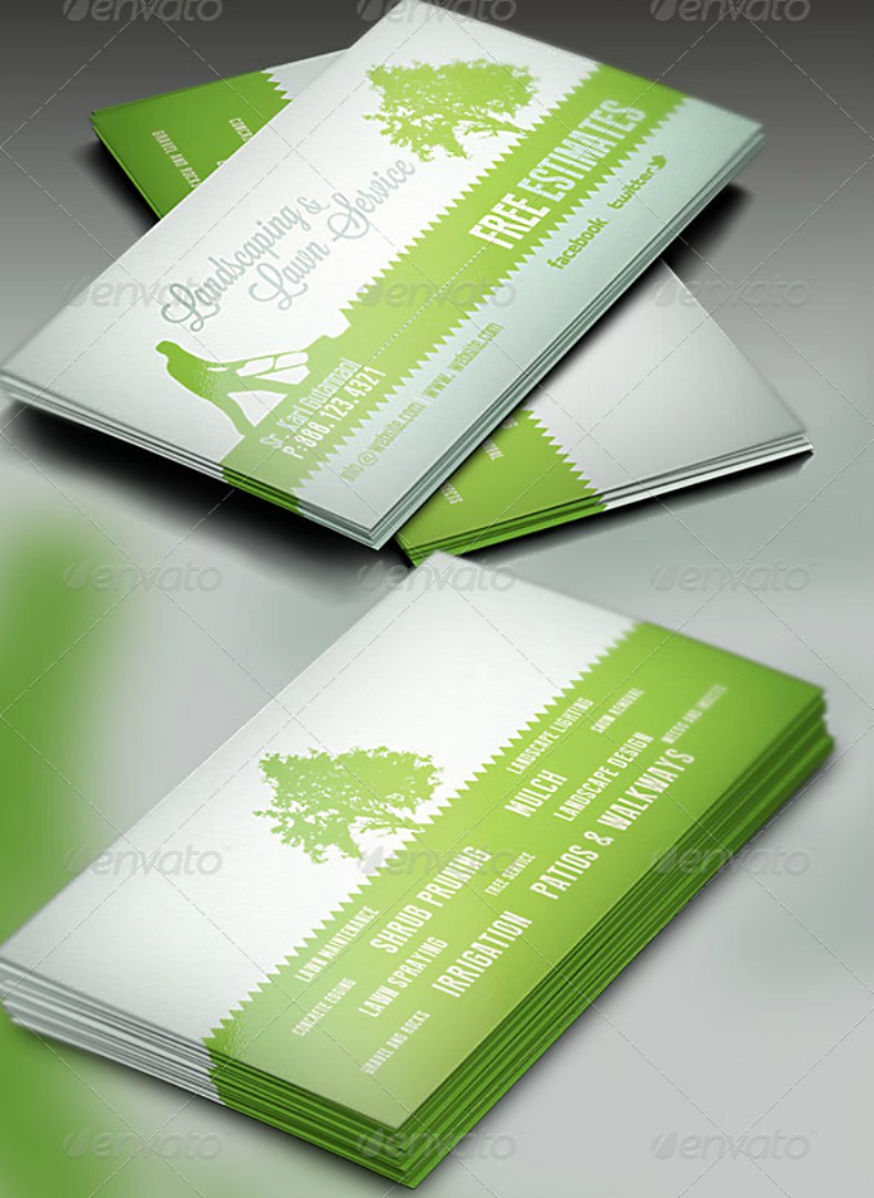 15+ Landscaping Business Card Templates – Word, Psd | Free Within Gardening Business Cards Templates