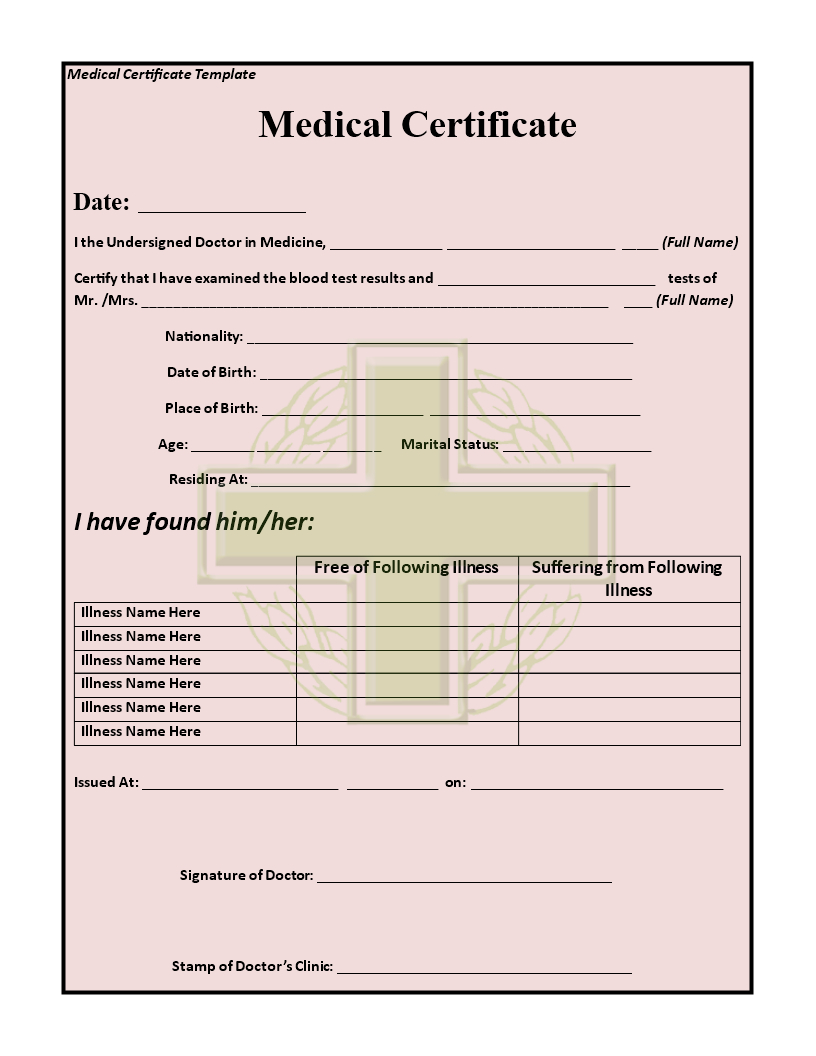 15+ Medical Certificate Templates For Sick Leave – Pdf, Docs Regarding Free Fake Medical Certificate Template