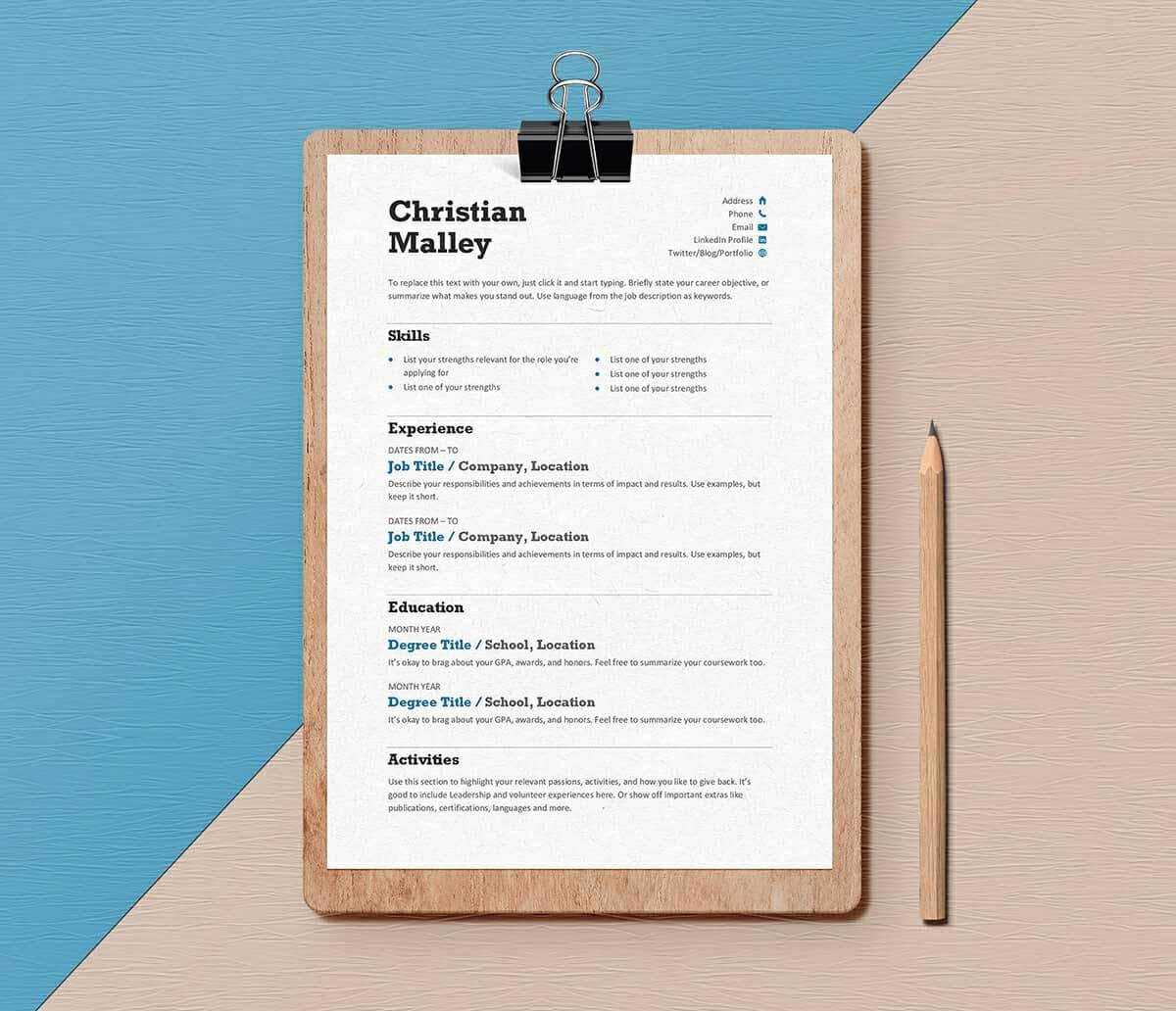 15+ Resume Templates For Microsoft Word [Free Download] Regarding How To Get A Resume Template On Word