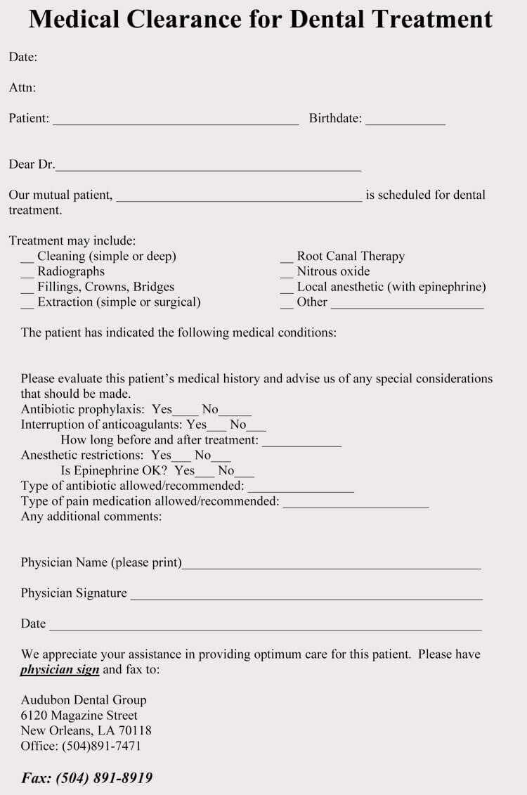 15+ Sample Medical Clearance Forms (Dental, Surgery Regarding Fit To Fly Certificate Template