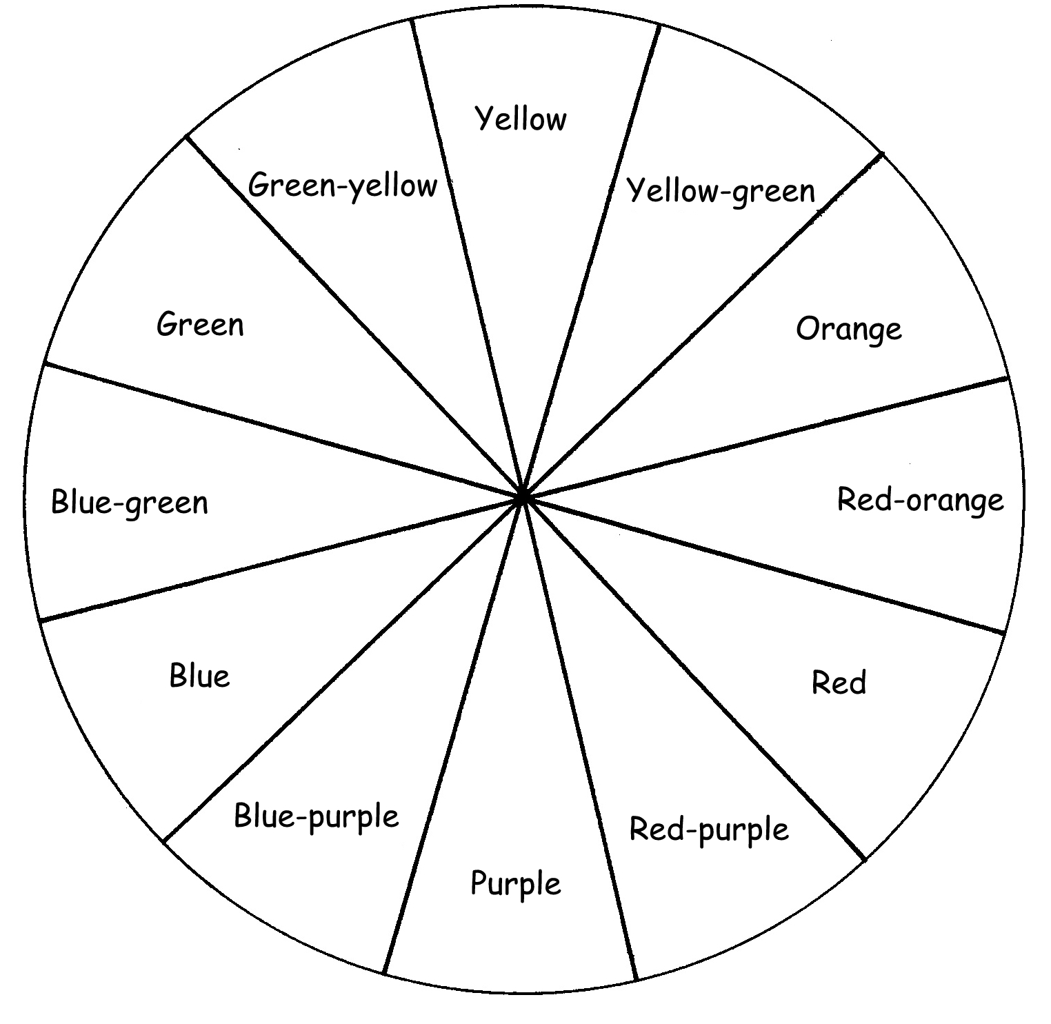 1524X1485 Color Wheel Activity Sheet Color Wheel Template With Blank Color Wheel Template