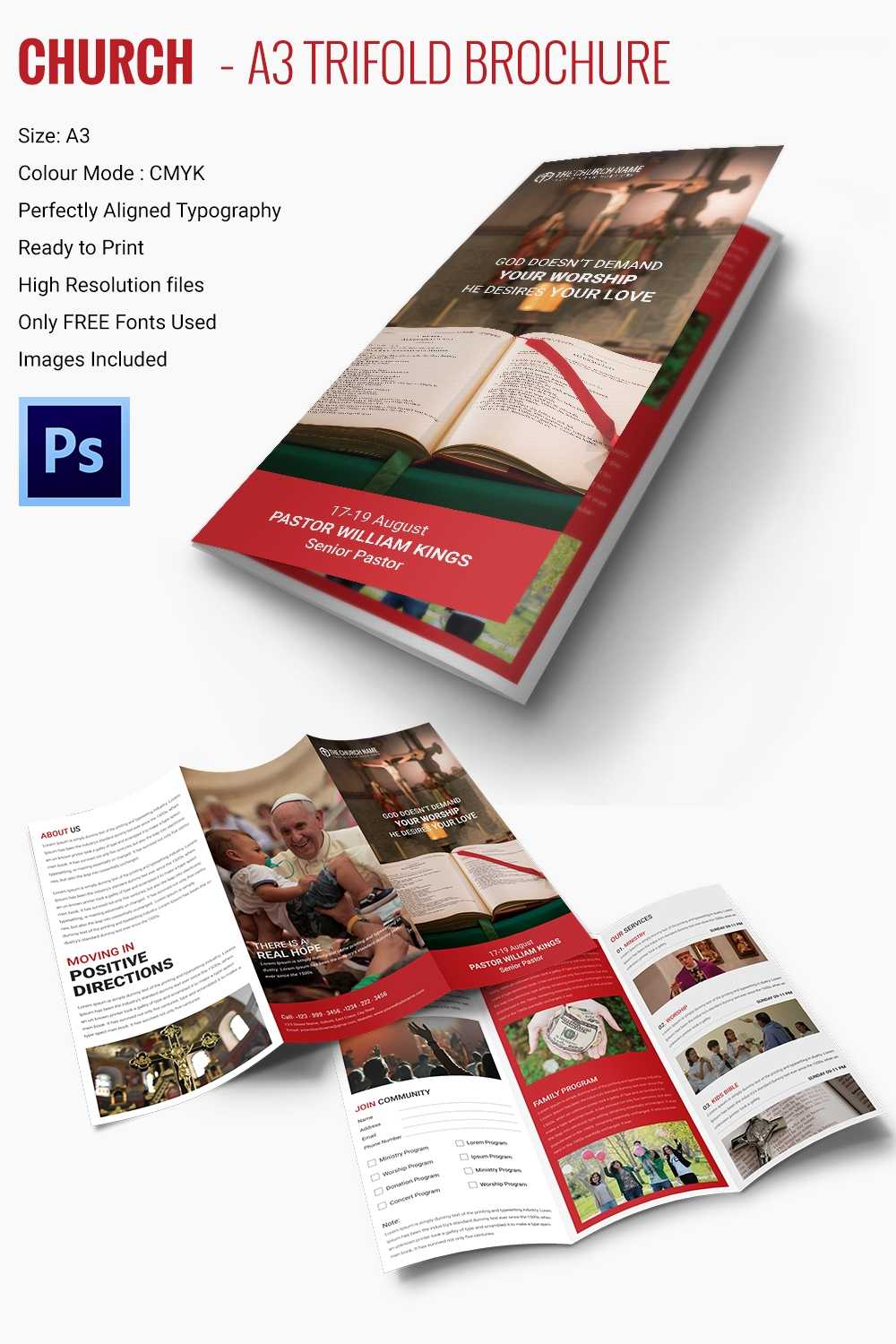 16+ Popular Church Brochure Templates – Ai,psd, Docs, Pages Throughout Free Church Brochure Templates For Microsoft Word
