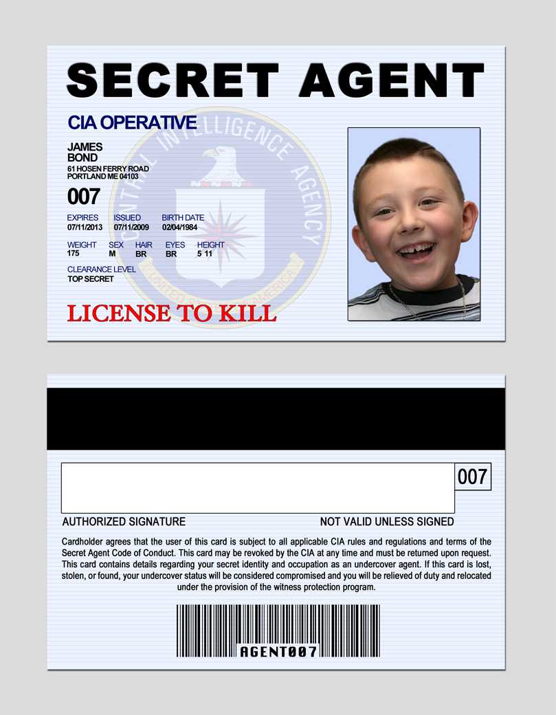 17 Images Of Secret Service Notebook Template | Jackmonster With Mi6 Id Card Template