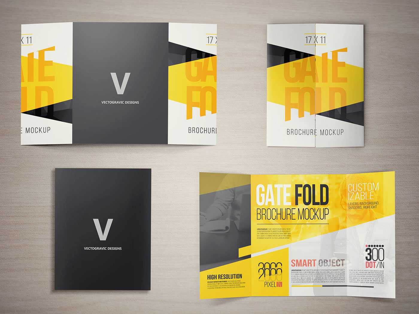 17 X 11 Gate Fold Brochure Mockup On Behance With Gate Fold Brochure Template