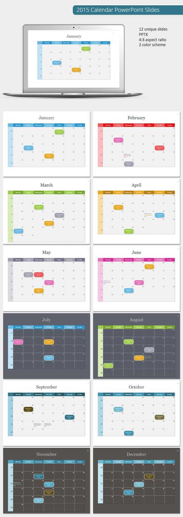2015 Calendar Powerpoint Template (Powerpoint Templates Intended For Powerpoint Calendar Template 2015