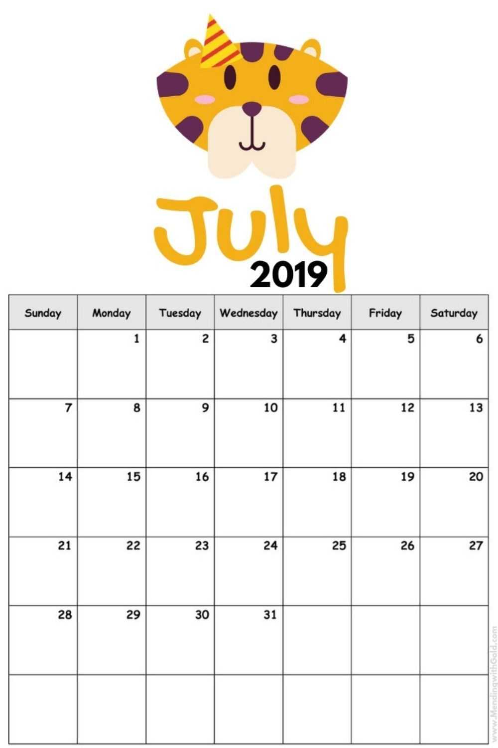 2019 Free Printable Calendar For Kids ('cause Children Love Pertaining To Blank Calendar Template For Kids