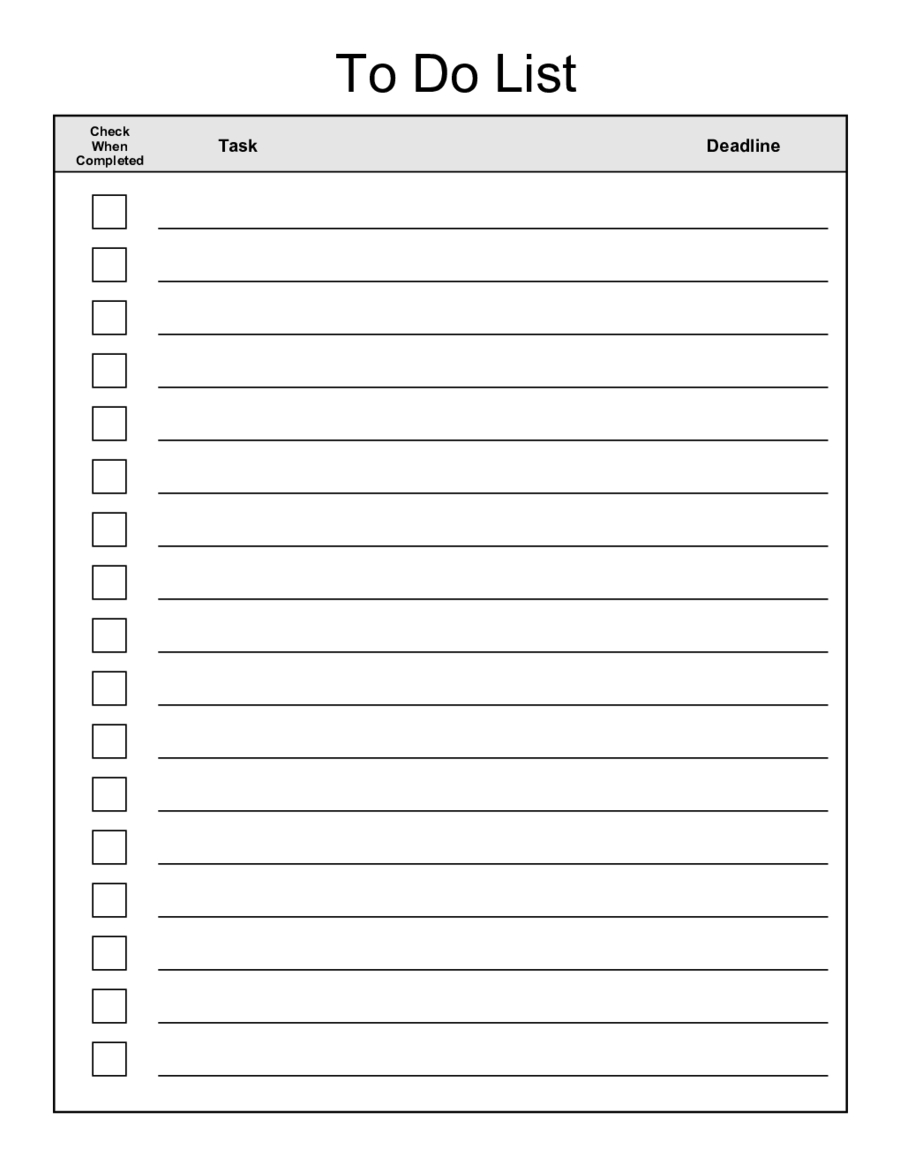 2019 To Do List Template – Fillable, Printable Pdf & Forms For Blank Checklist Template Pdf
