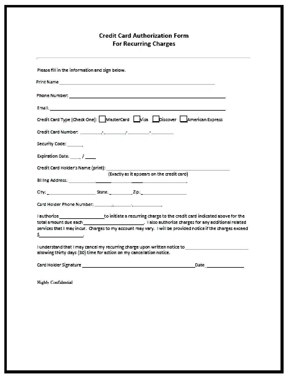 21+ Credit Card Authorization Form Template Pdf Fillable 2019!! In Order Form With Credit Card Template