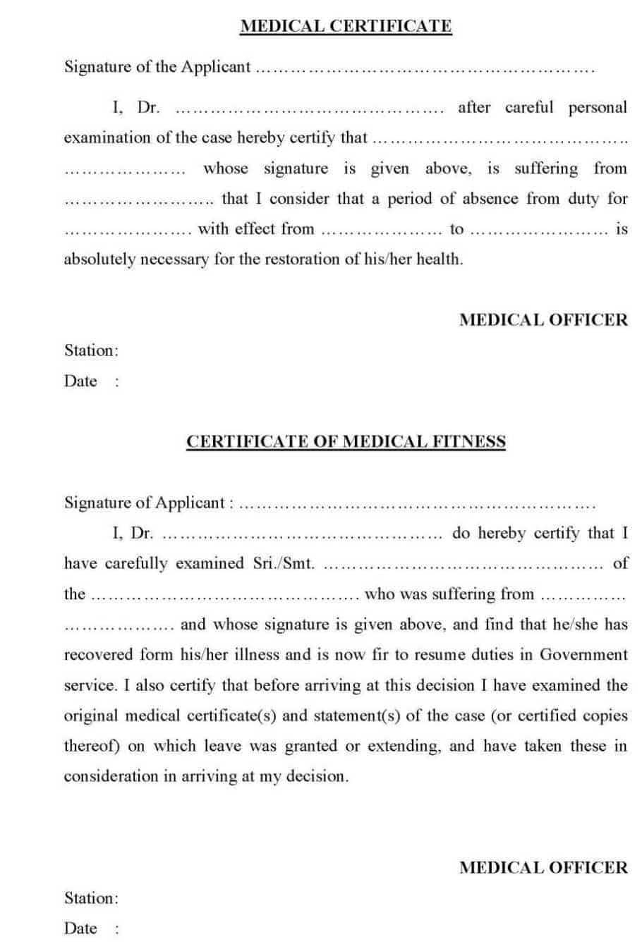 21+ Free Medical Certificate Template – Word Excel Formats Regarding Fake Medical Certificate Template Download