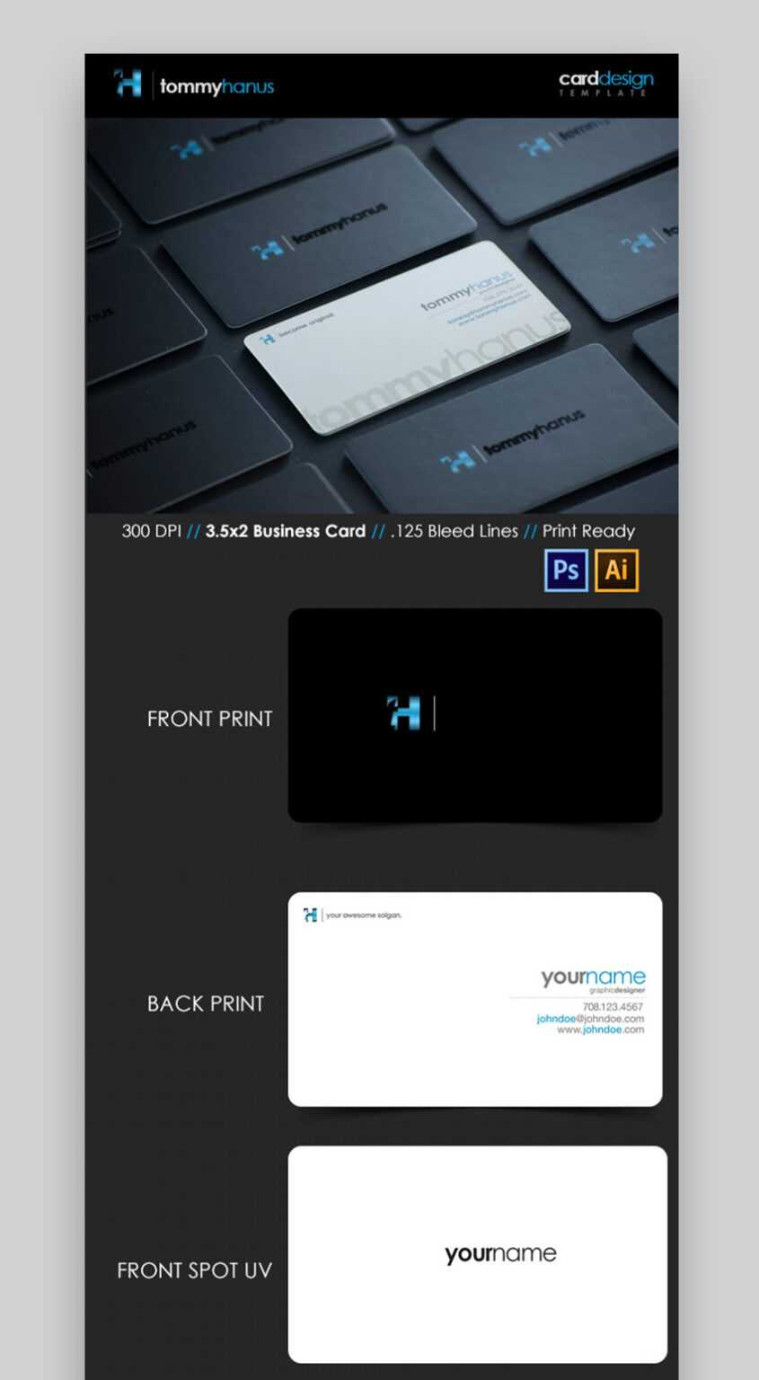 Photoshop Business Card Template With Bleed