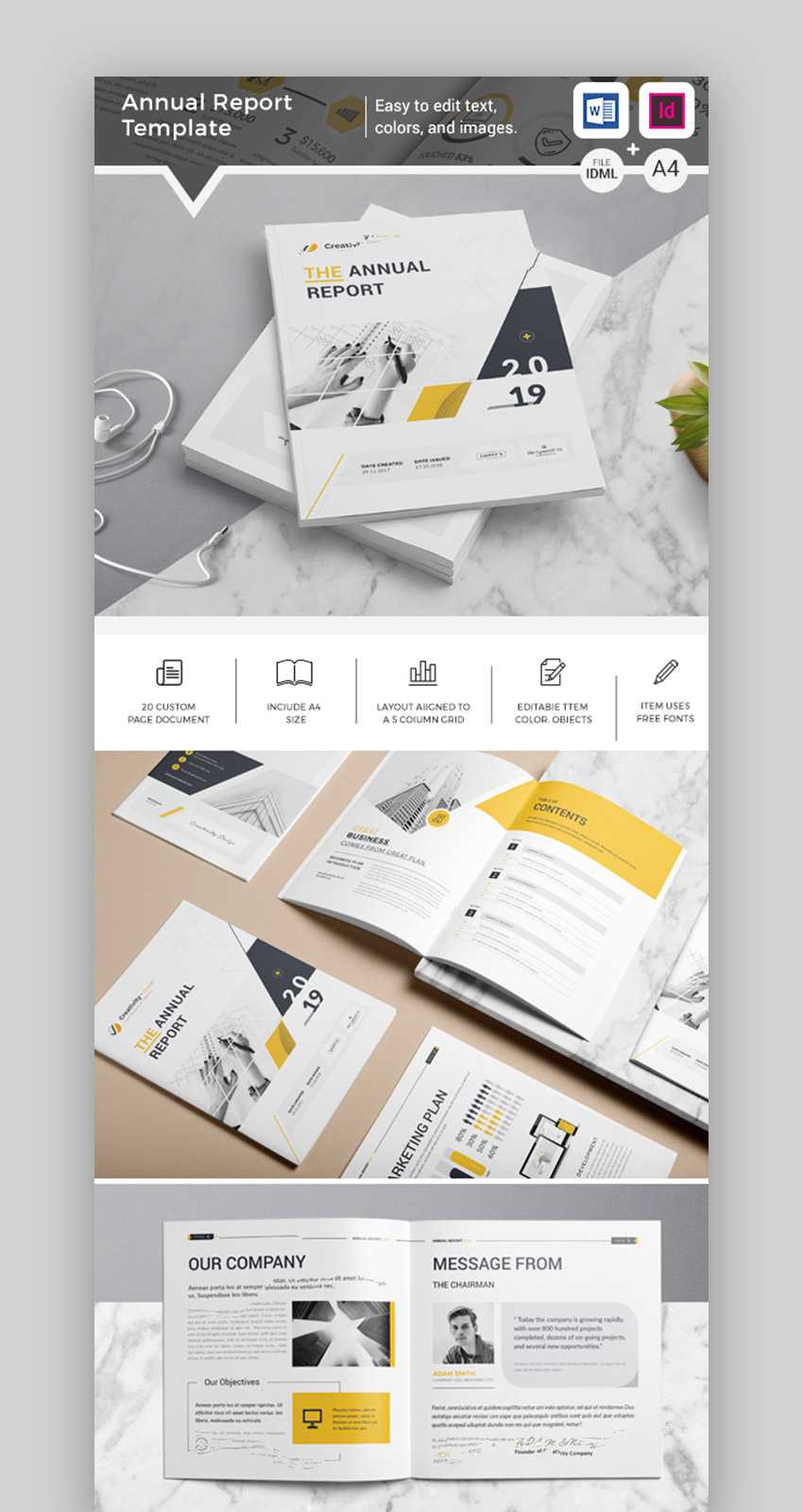 25+ Best Annual Report Templates – With Creative Indesign Pertaining To Free Annual Report Template Indesign