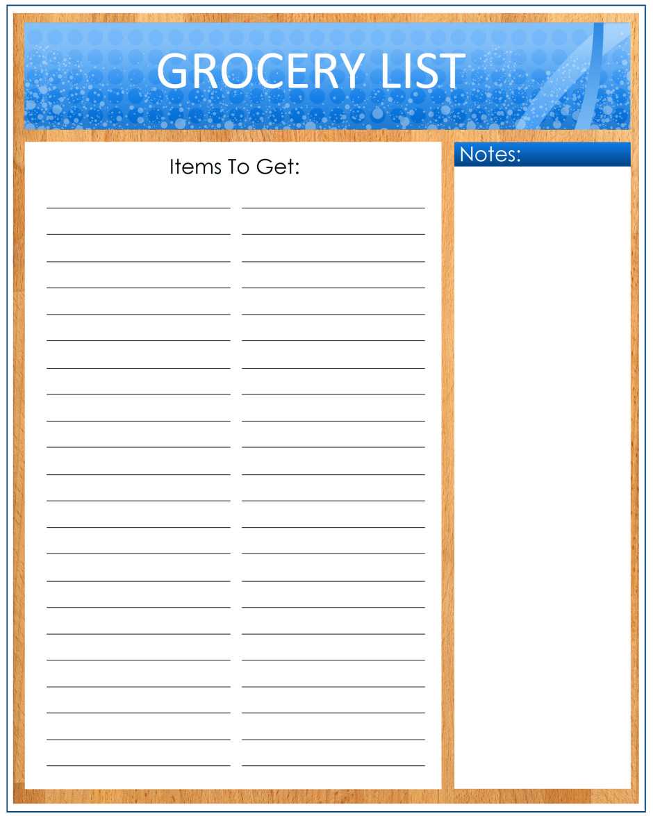 28 Free Printable Grocery List Templates | Kittybabylove In Blank Grocery Shopping List Template