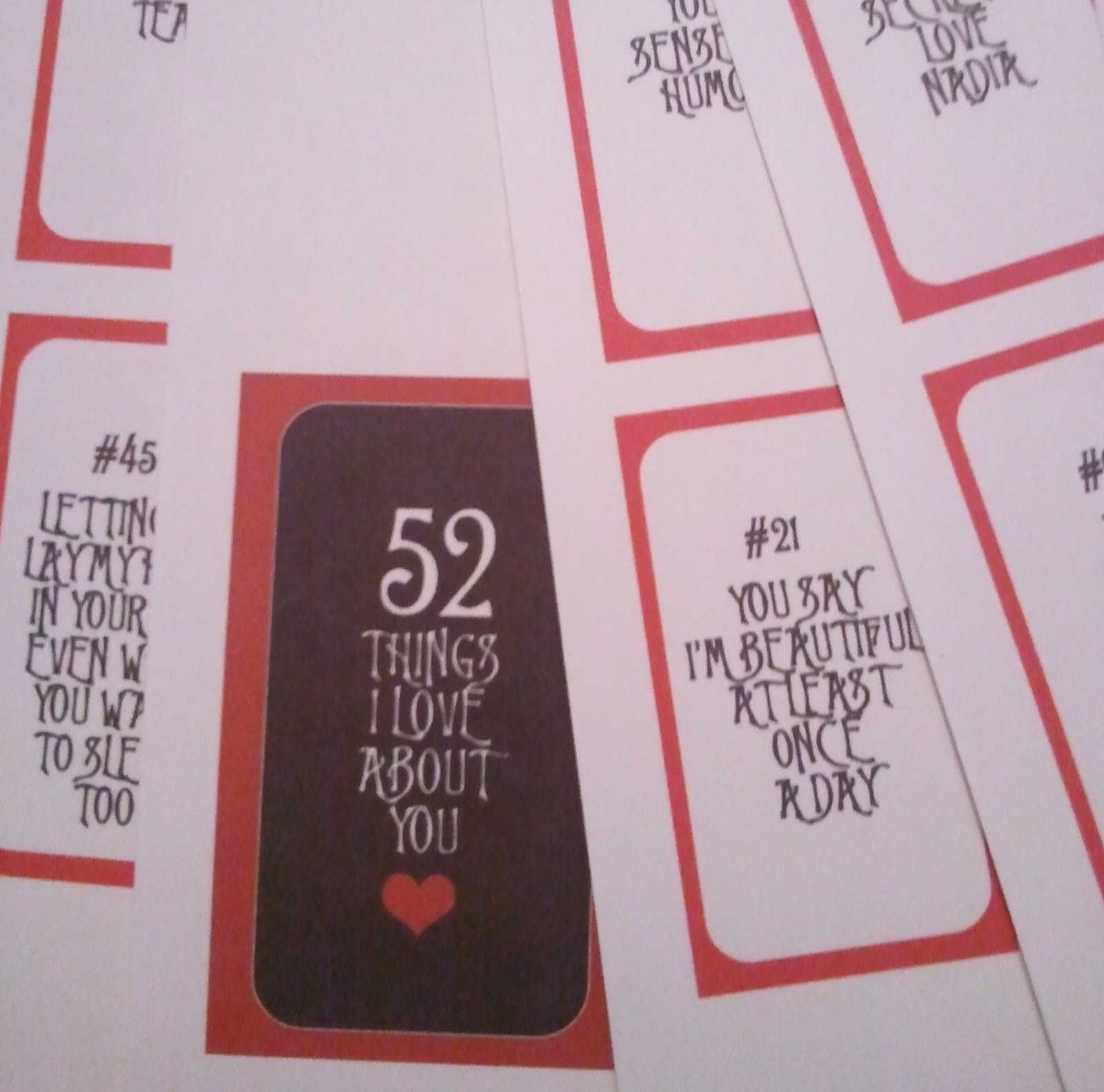 28 Images Of 52 Things Template | Vanscapital In 52 Things I Love About You Cards Template