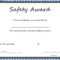 28 Images Of Shrink And Safety Award Template Free | Migapps Inside Safety Recognition Certificate Template