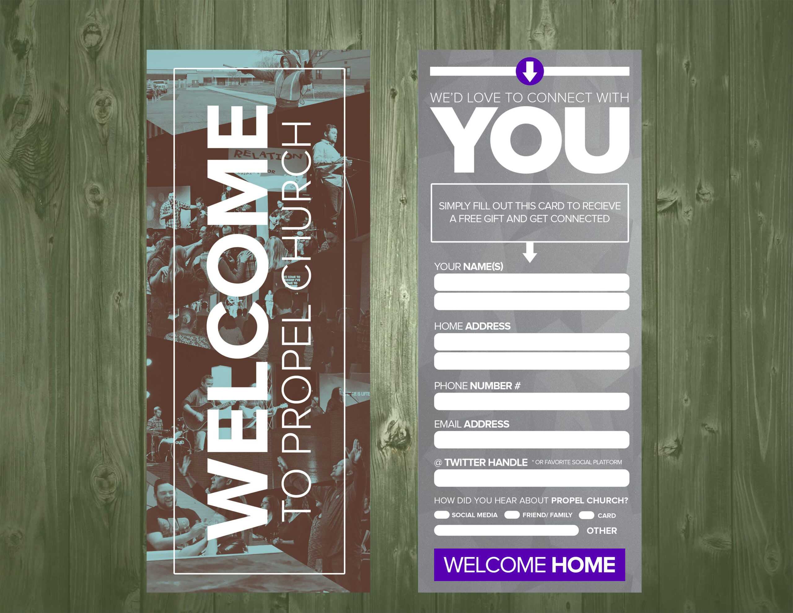 3.5×9 Psd Connection Card Template | Church Design, Church Throughout Church Visitor Card Template Word