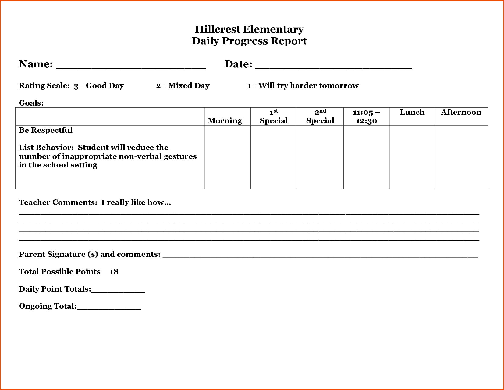 3+ Daily Progress Report Template – Bookletemplate With Regard To Daily Behavior Report Template