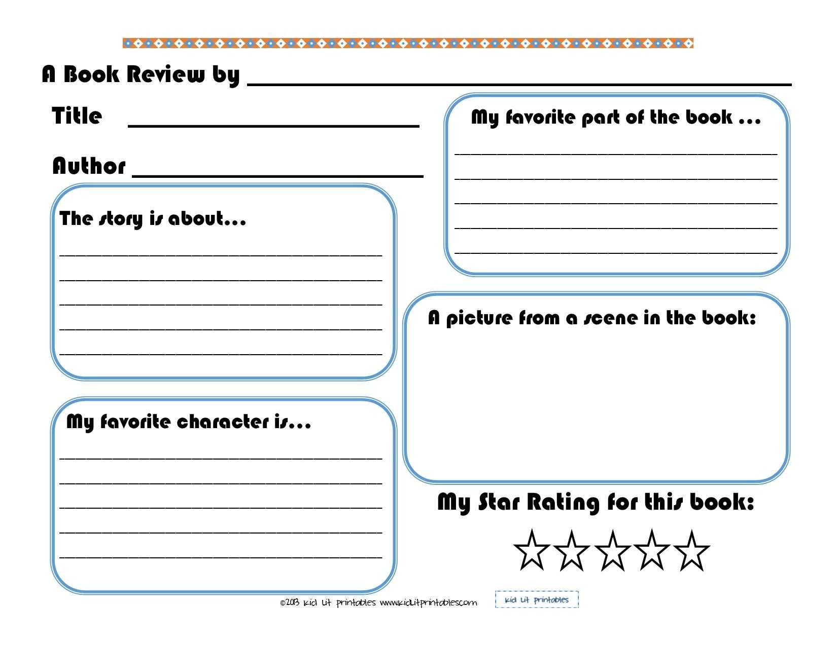 3 Levels Of Free Printable Book Reports From Kid Lit Throughout Story Report Template
