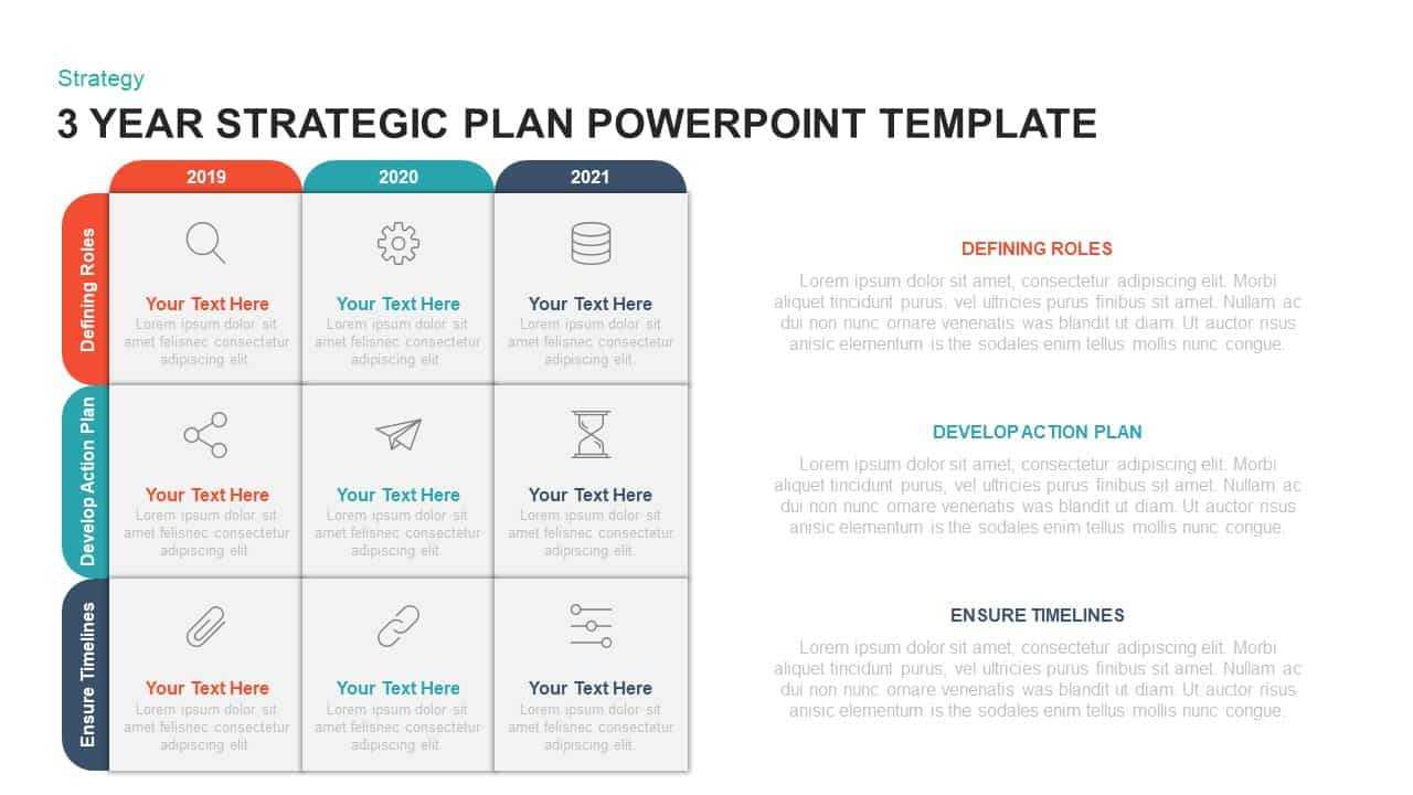 3 Year Strategic Plan Powerpoint Template & Kaynote Regarding Strategy Document Template Powerpoint