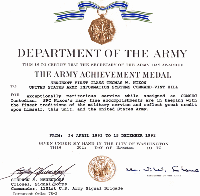Army Award Attribute