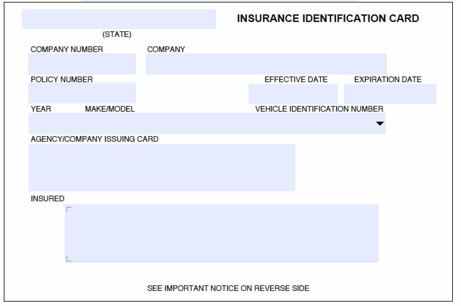 30 Blank Car Insurance Card Template | Pryncepality Inside Fake Auto Insurance Card Template Download