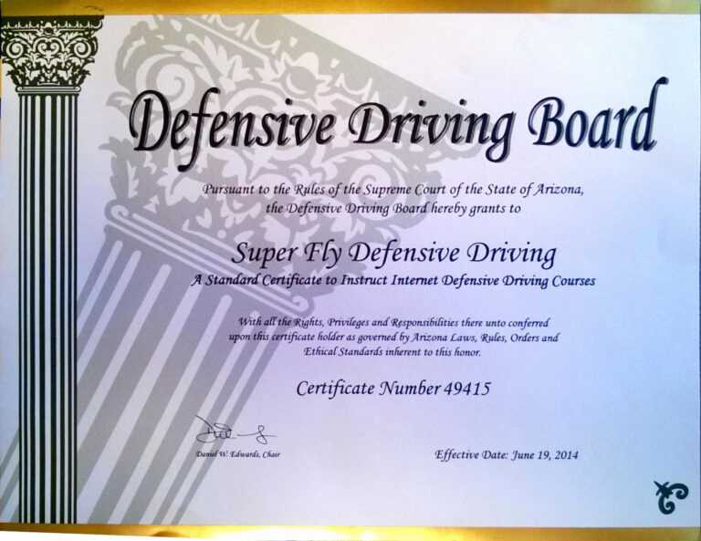 30 Defensive Driving Certificate Template Pryncepality With Regard To