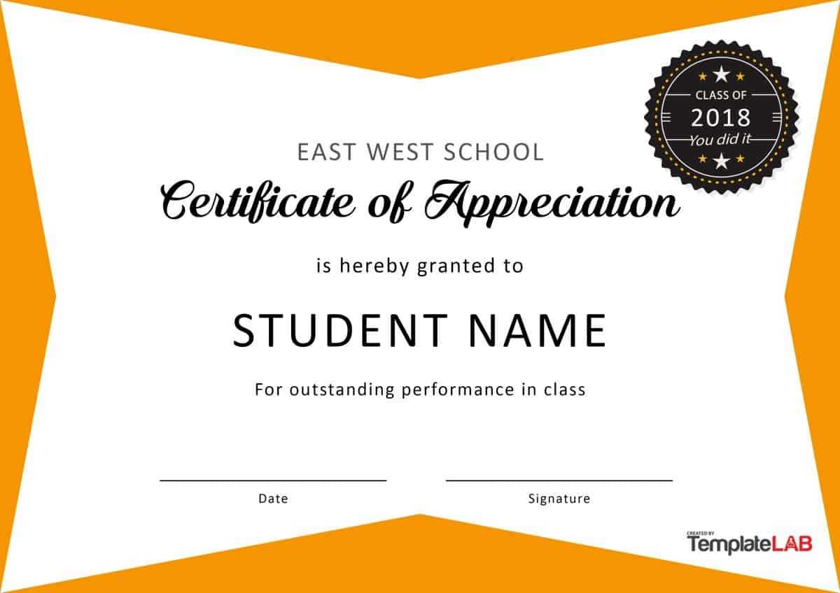 30 Free Certificate Of Appreciation Templates And Letters For Free Printable Student Of The Month Certificate Templates