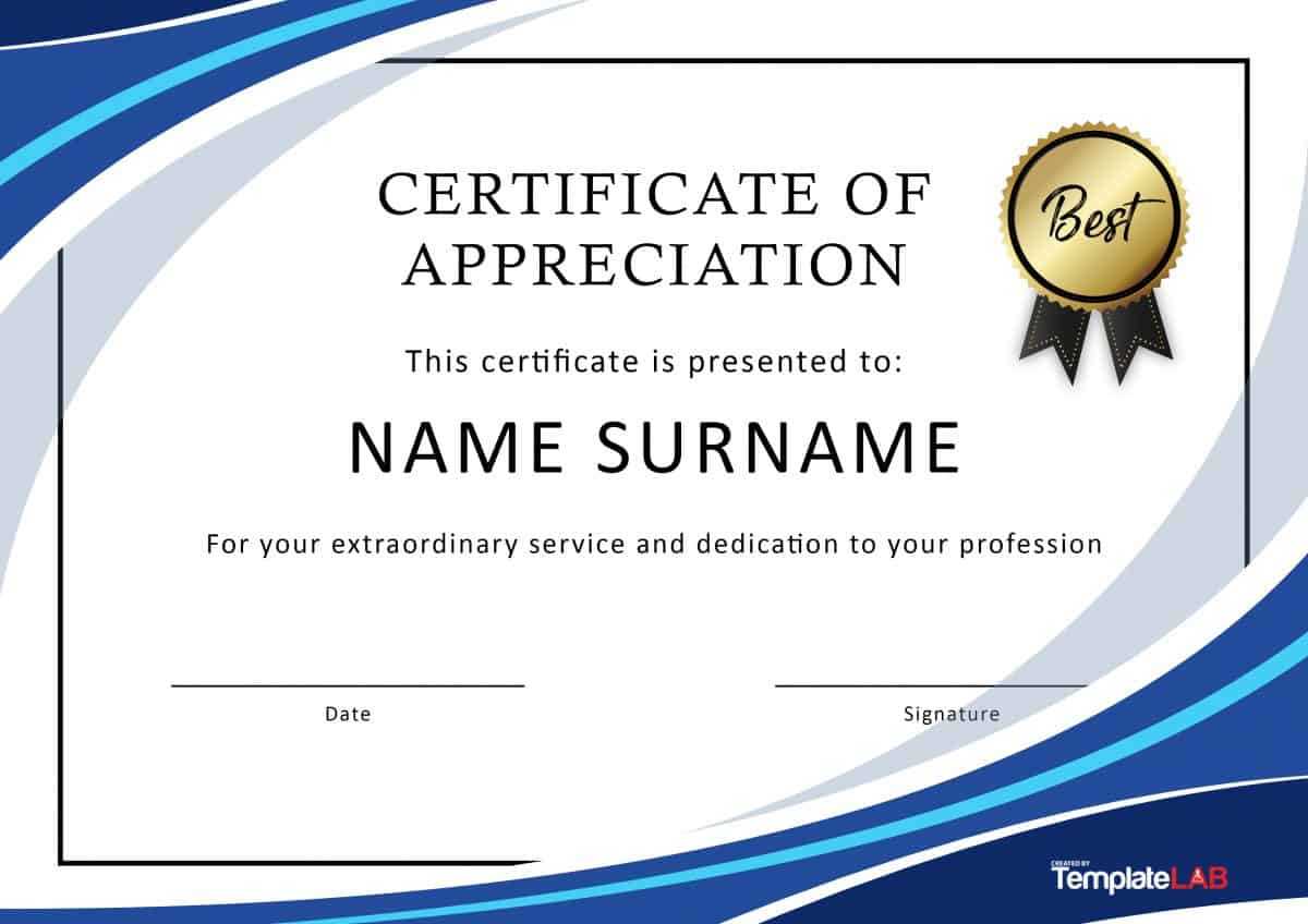 30 Free Certificate Of Appreciation Templates And Letters In Certificate Of Excellence Template Word