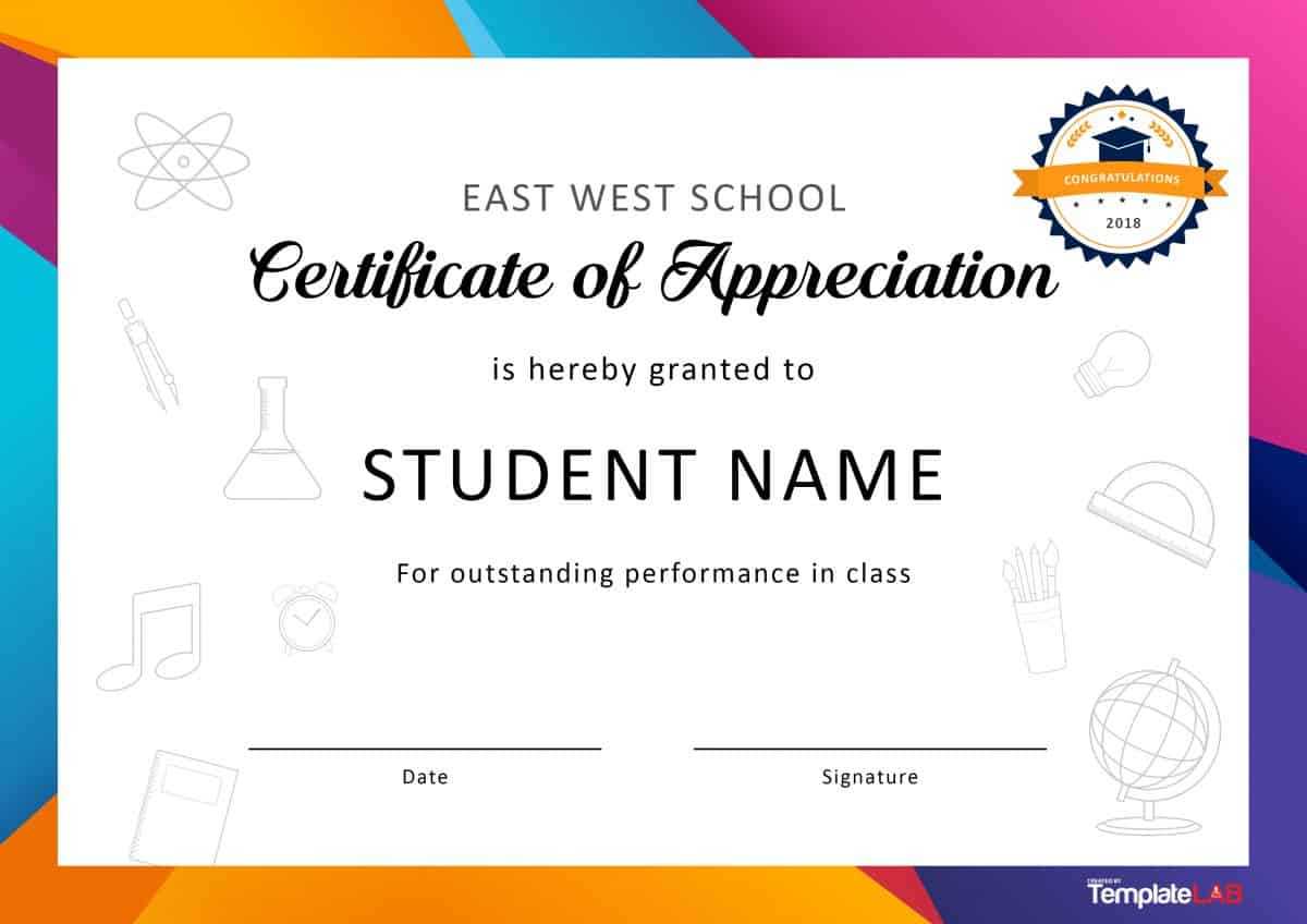 30 Free Certificate Of Appreciation Templates And Letters In Free Student Certificate Templates
