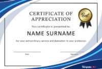 30 Free Certificate Of Appreciation Templates And Letters intended for Free Certificate Of Excellence Template