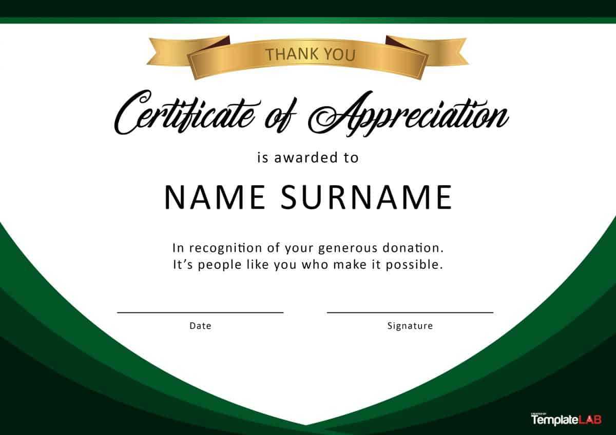 30 Free Certificate Of Appreciation Templates And Letters Pertaining To Certificate Of Appreciation Template Free Printable