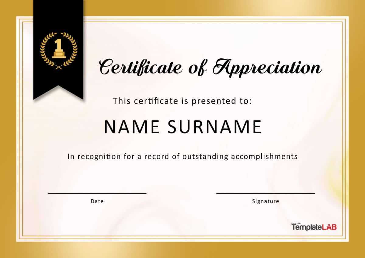 30 Free Certificate Of Appreciation Templates And Letters Pertaining To Free Template For Certificate Of Recognition