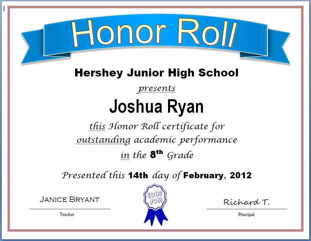 30 Free Honor Roll Certificate | Pryncepality With Honor Roll Certificate Template