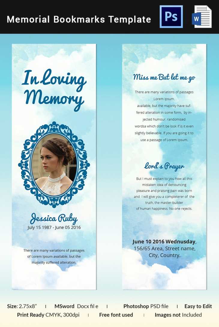 30 Free Memorial Card Template | Tate Publishing News In Memorial Card Template Word