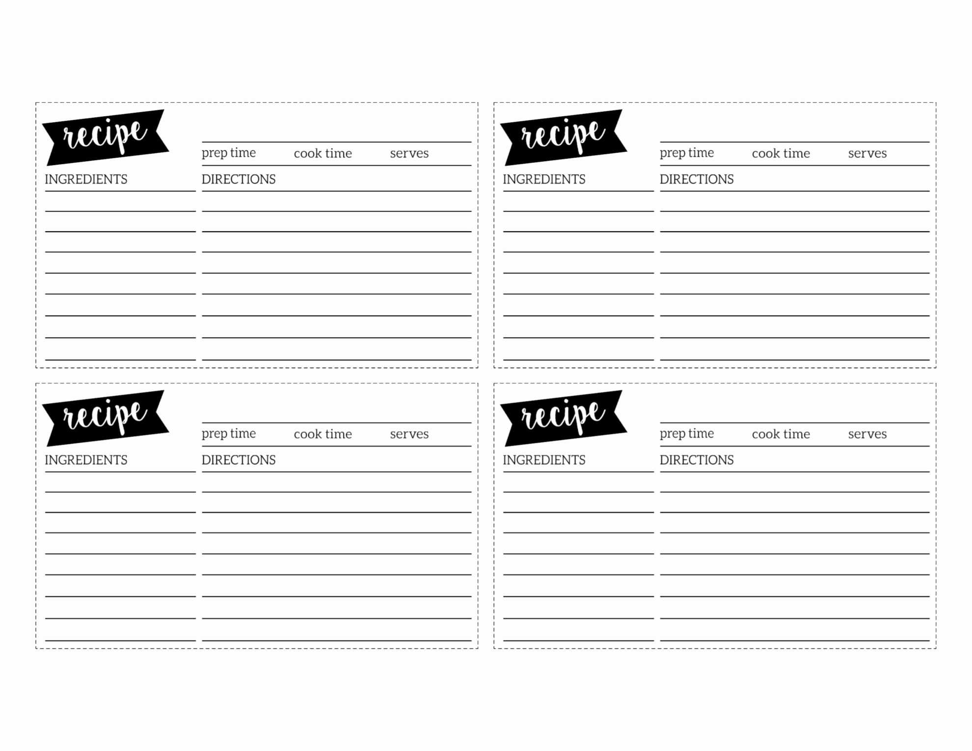 30 Free Recipe Card Templates | Tate Publishing News With Regard To Recipe Card Design Template