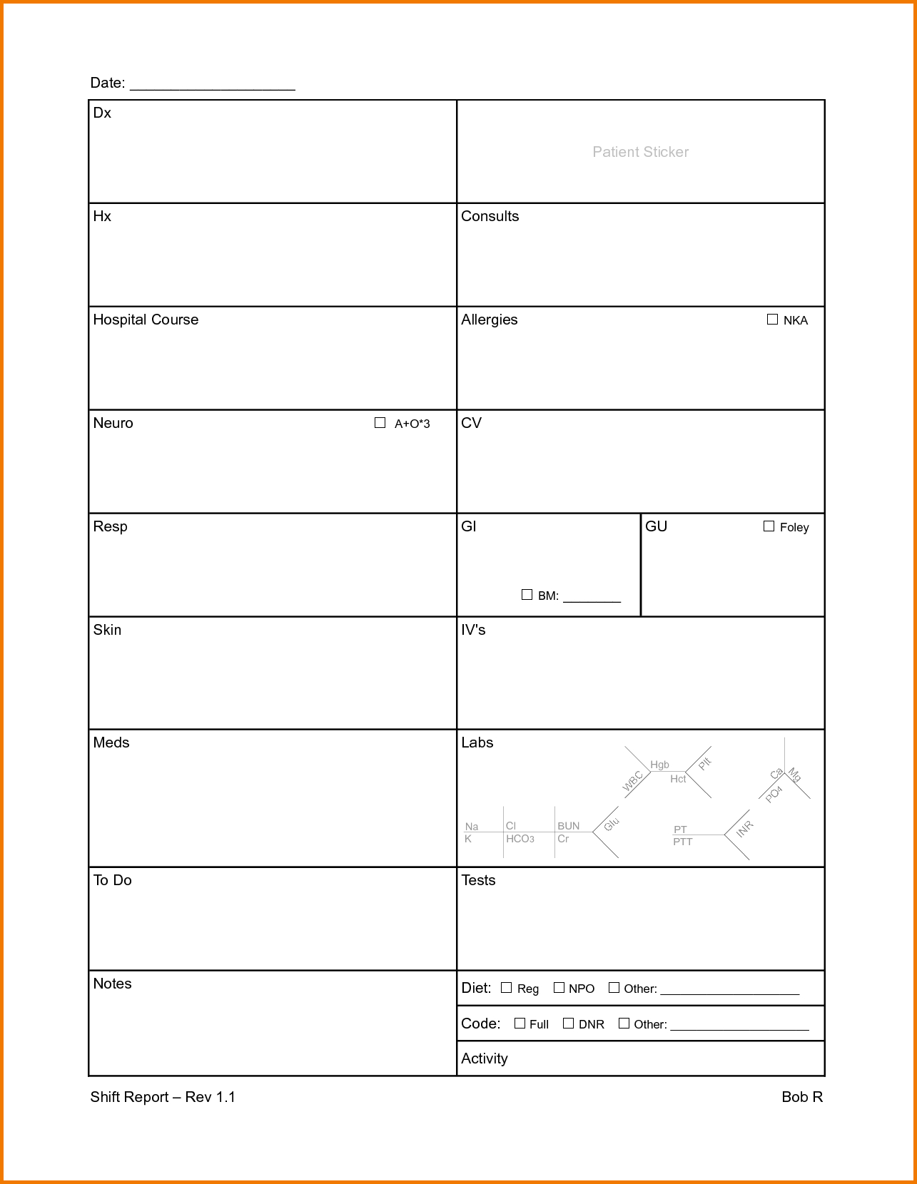 30 Images Of Blank Nursing Report Sheet Template | Dinapix Pertaining To Icu Report Template
