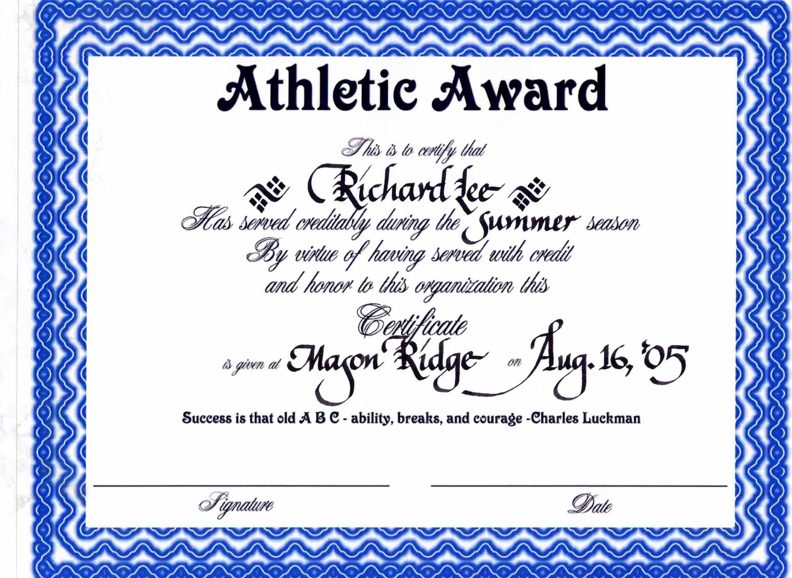 30 Sports Awards Certificate Template | Pryncepality Intended For Athletic Certificate Template