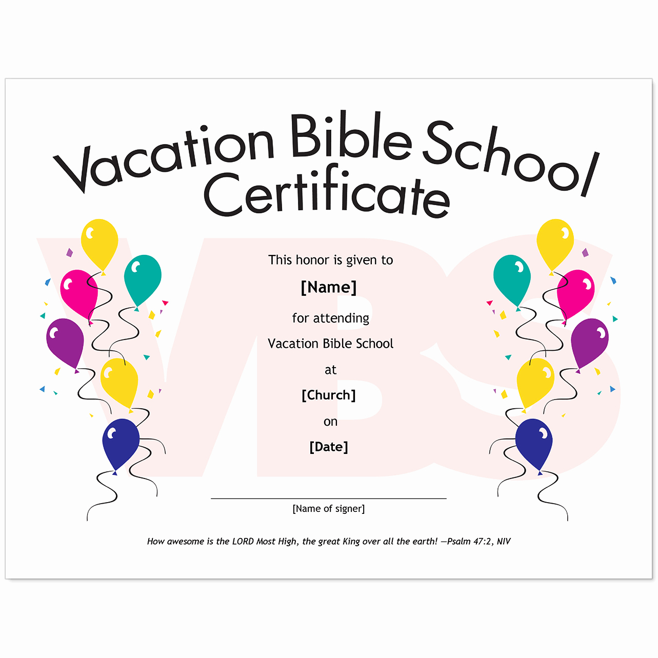 30 Vacation Bible School Certificate Templates | Pryncepality Pertaining To Vbs Certificate Template