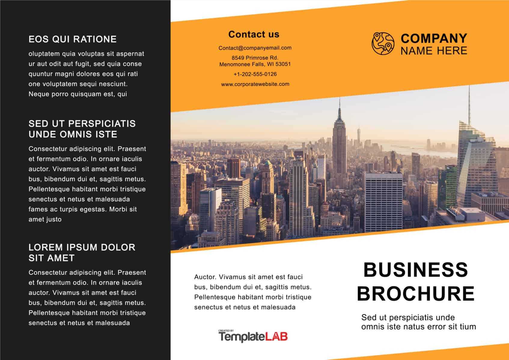 33 Free Brochure Templates (Word + Pdf) ᐅ Template Lab Within Free Online Tri Fold Brochure Template