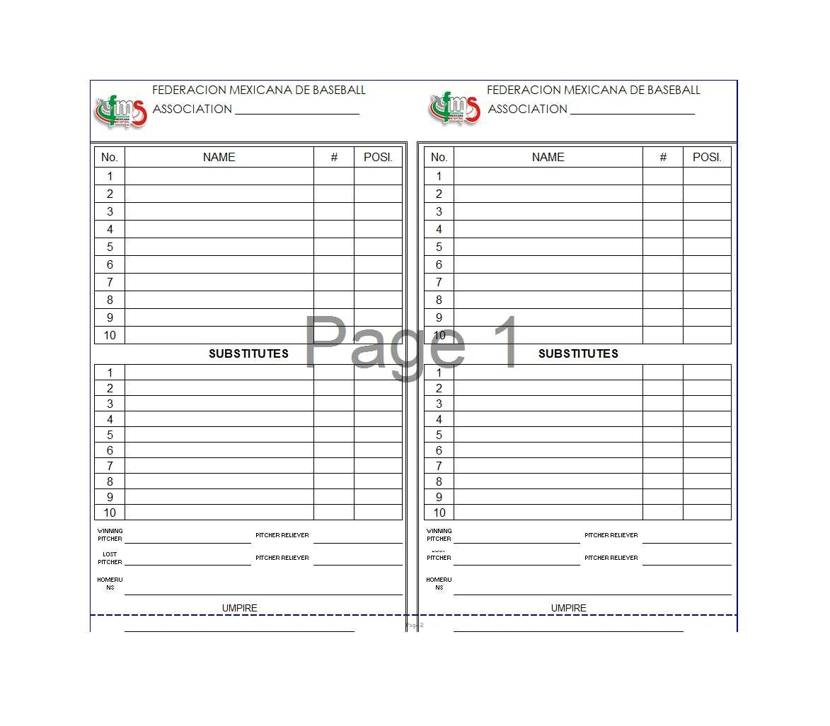 33 Printable Baseball Lineup Templates [Free Download] ᐅ In Free Baseball Lineup Card Template