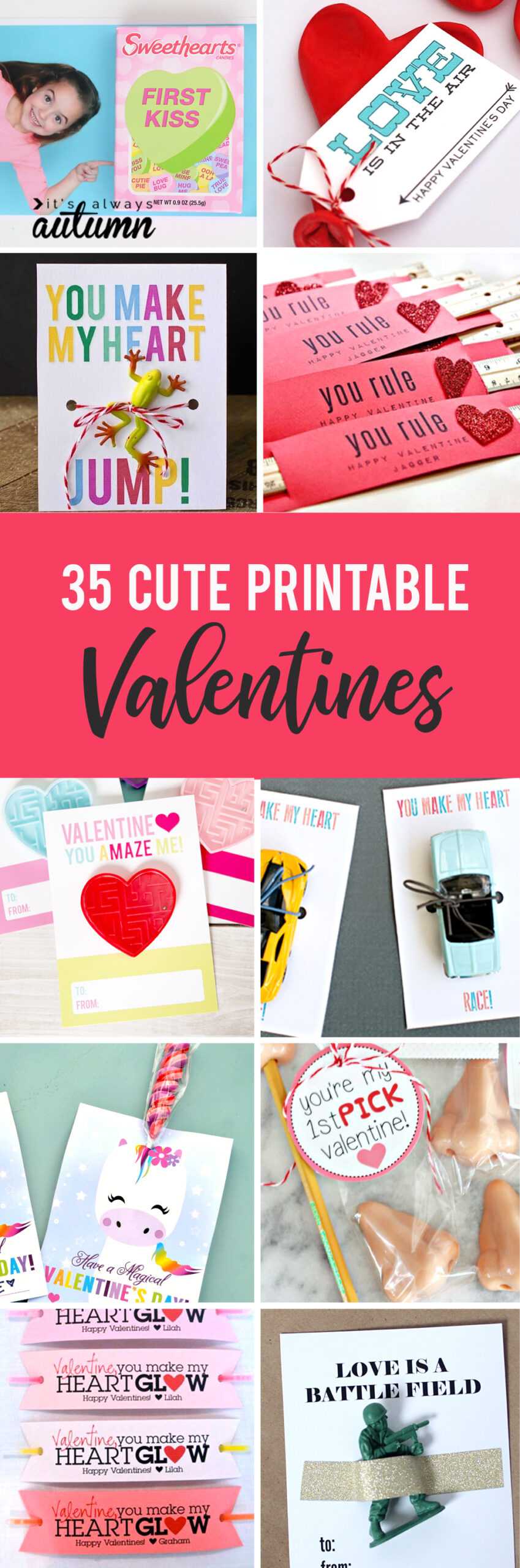 35 Adorable Diy Valentine's Cards To Print At Home For Your Inside Valentine Card Template For Kids